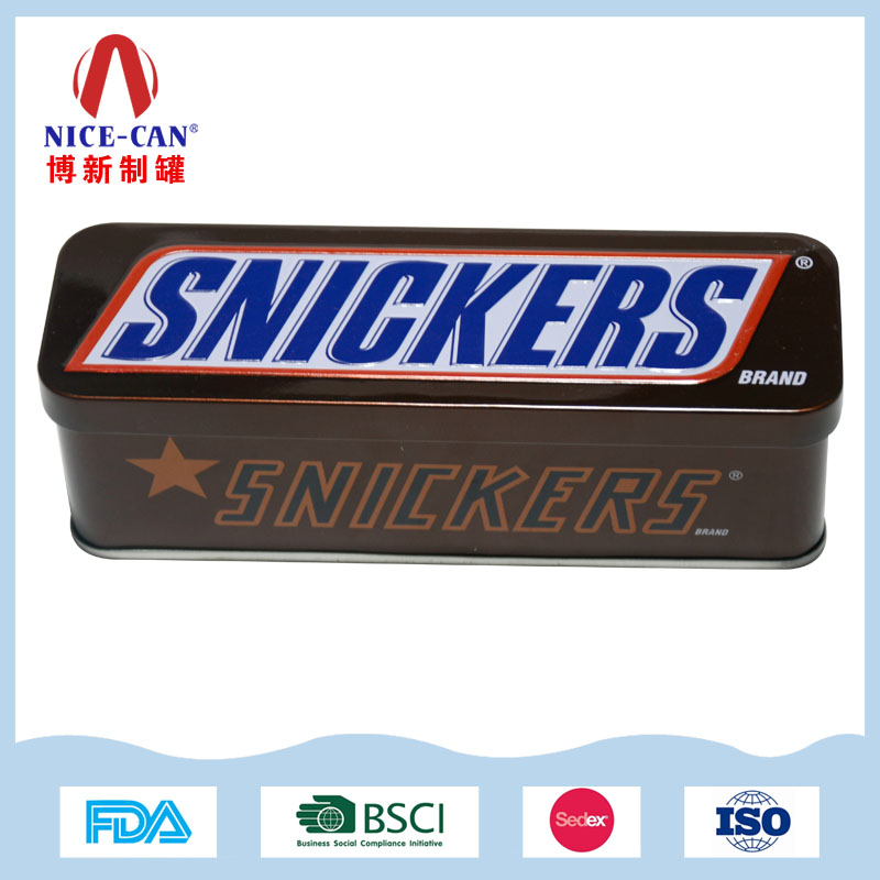 博新广州制罐厂家为士力架定制巧克力铁盒包装